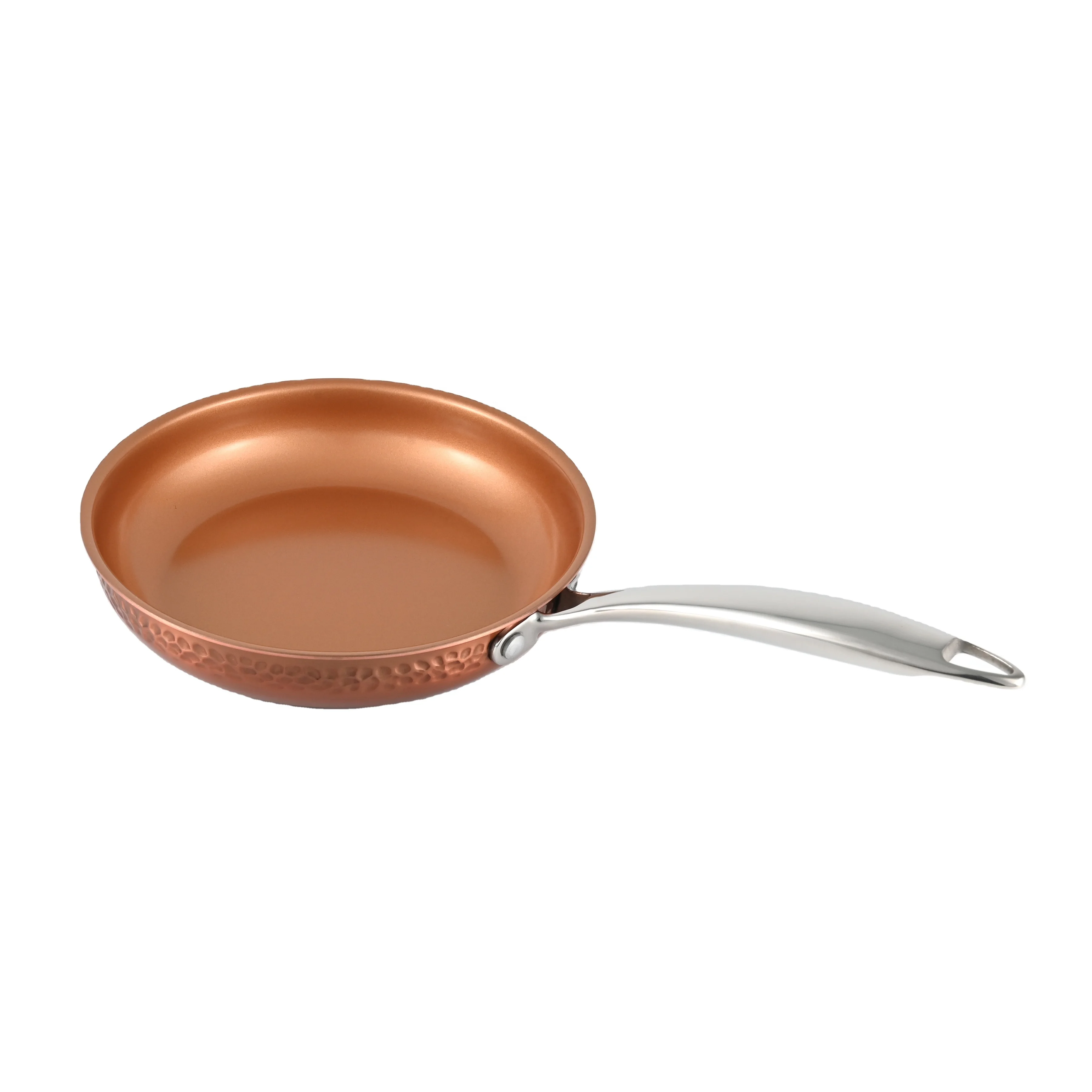 26cm titanium diamond forged fry pan nonstick coated inox tri-ply copper stainless steel frypan non stick