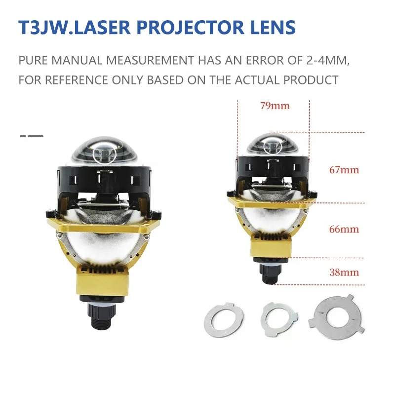 IDISON T3JW 12V Definition Glass Convex Opticx Headlight Lossless Installation Front light Bi-LED Laser Projector Lens for Car