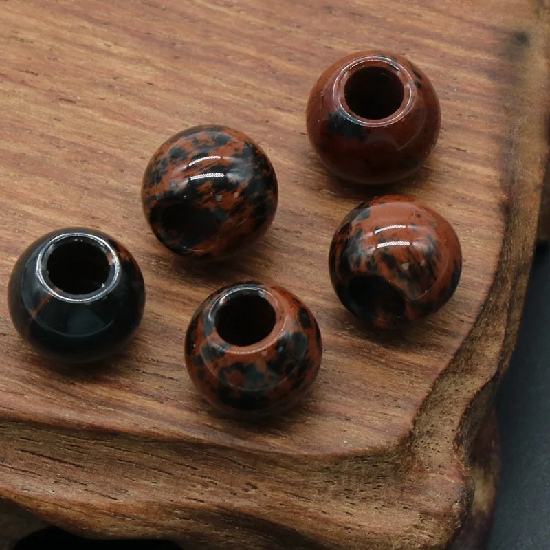 12mm nature stone tiger eye agate synthetic turquoise rose quartz Big Hole Stone Beads For DIY jewelry making pendant bracelet