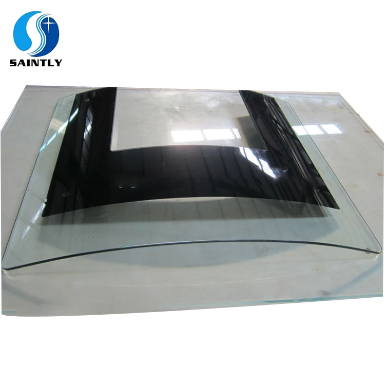 China supply 6mm tempered printed panel glass for range cooker hood parts curved bend black silk screen printing glass