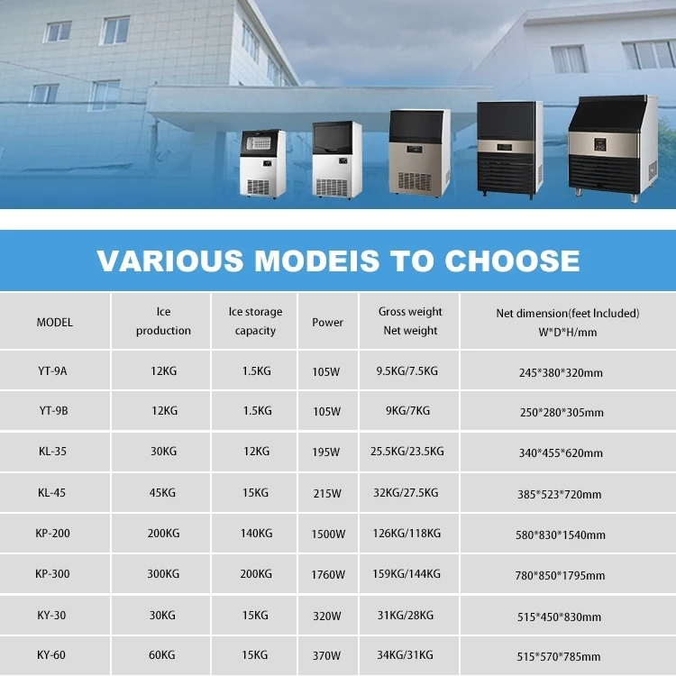 Vanace KS-36 30 KG/Day Commercial Square Ice Maker Machine with Touch-pad Control