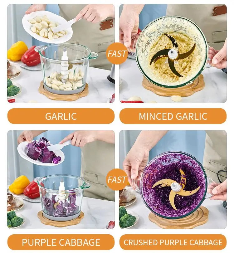 Chopper Fashion Nonslip, Top Wireless Chopper Commercial 3L Wholesales Meat Grinder/