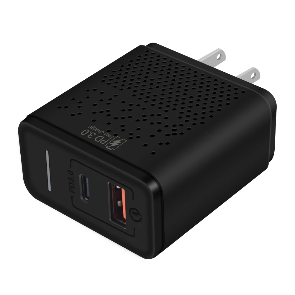 2020 USB Type-C PD Wall Charger 2 Ports 36W Fast Travel Charger PD3.0+QC3.0 for Iphone