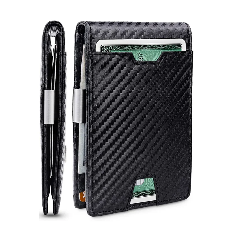 Best Seller Front Pocket Thin Wallets Minimalist Men RFID OEM ODM Carbon Fiber Bifold Wallet