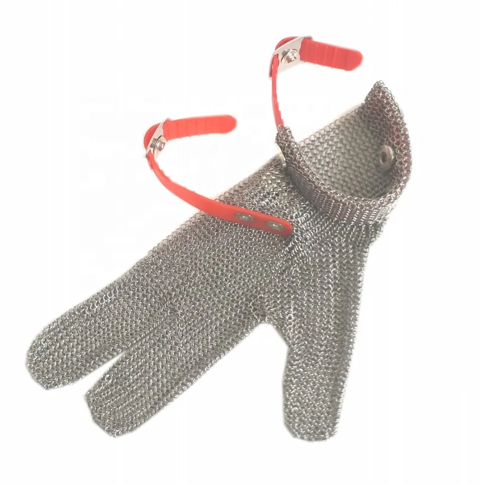 Three fingers target protection stainless steel hand safe working gloves anti garments cutting