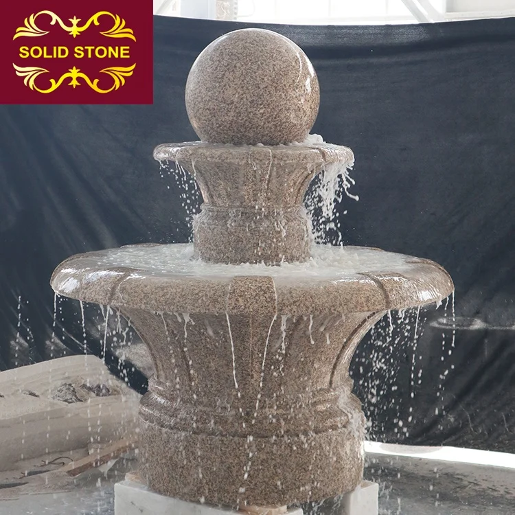 Natural Stone Ornaments Garden Water Fountains rotating granite ball fountain