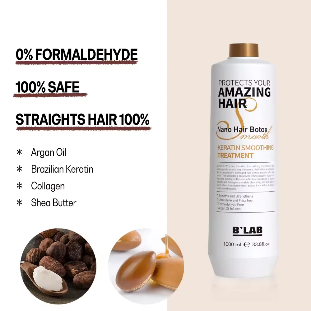 Private Label Hair Care Brazilian Nano Keratin Straightening Treatment for Damaged Tanino Hair Straightening Cream Treatment