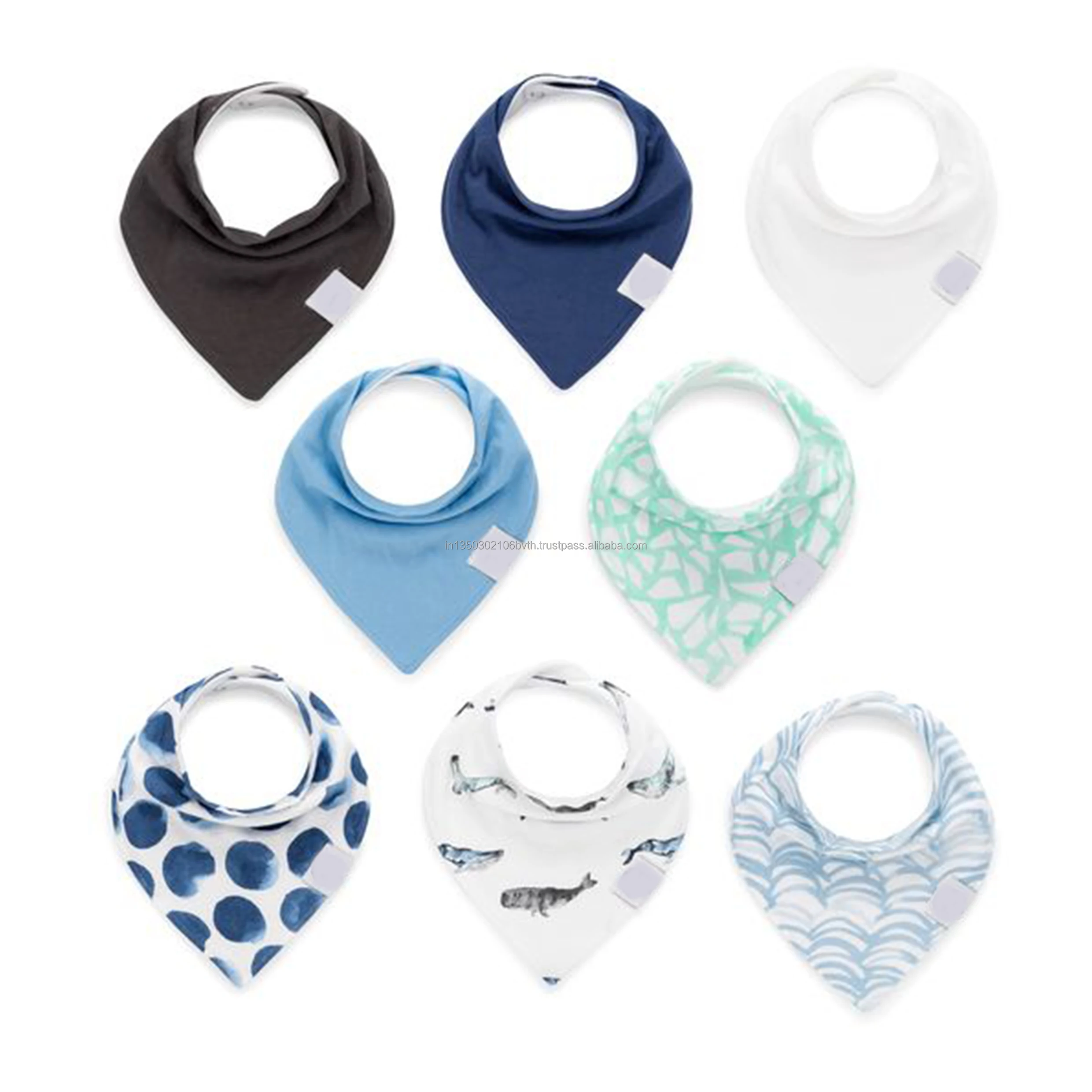Disposable Bandana Bibs for Infants Toddlers Boys and Girls 100% Cotton Printed Pattern Snap Button Closure OEM Supply