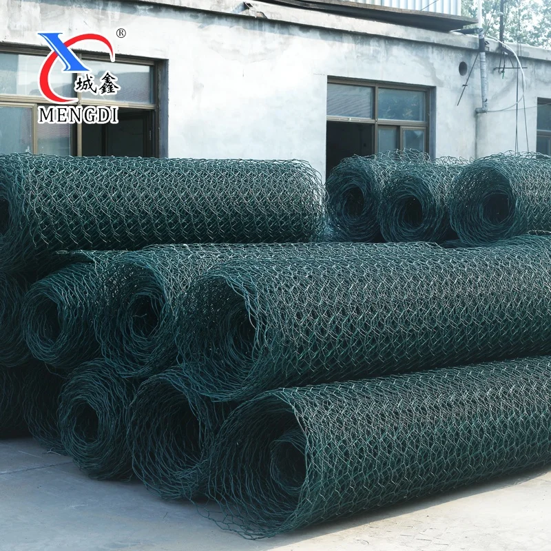 hexagonal hole  galvanized /pvc coated gabion mesh roll