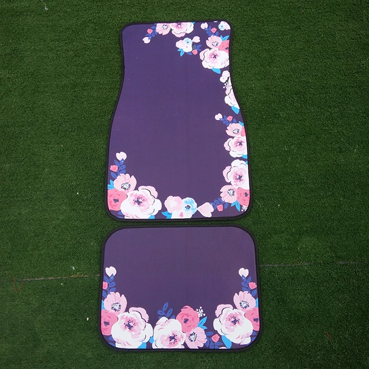 
Personalized Fashion Cow Head Floral Printed Car Floor Mat 