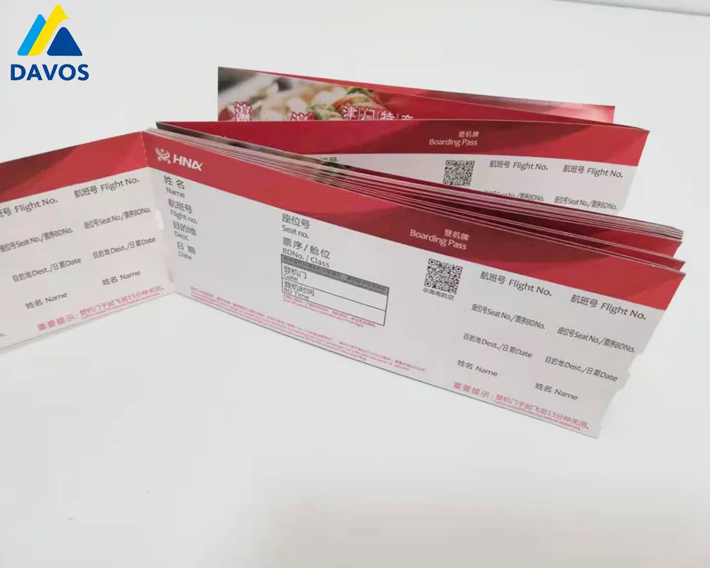 Boarding Pass Ticket Airline Wholesale Custom Thermal Paper
