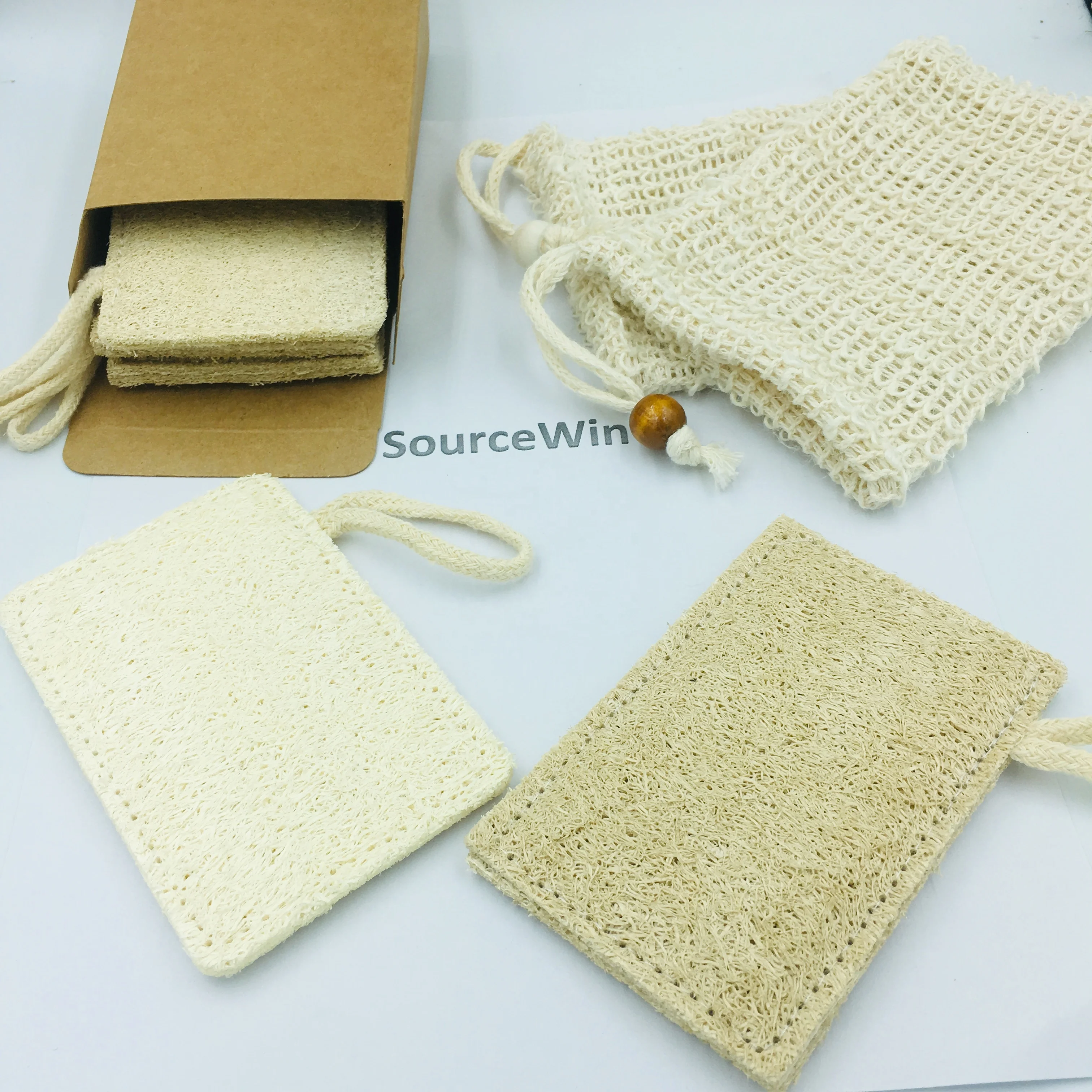 Zero waste plastic free natural luffa fiber clean pad dish clean loofah sponge for bath shower washing pads
