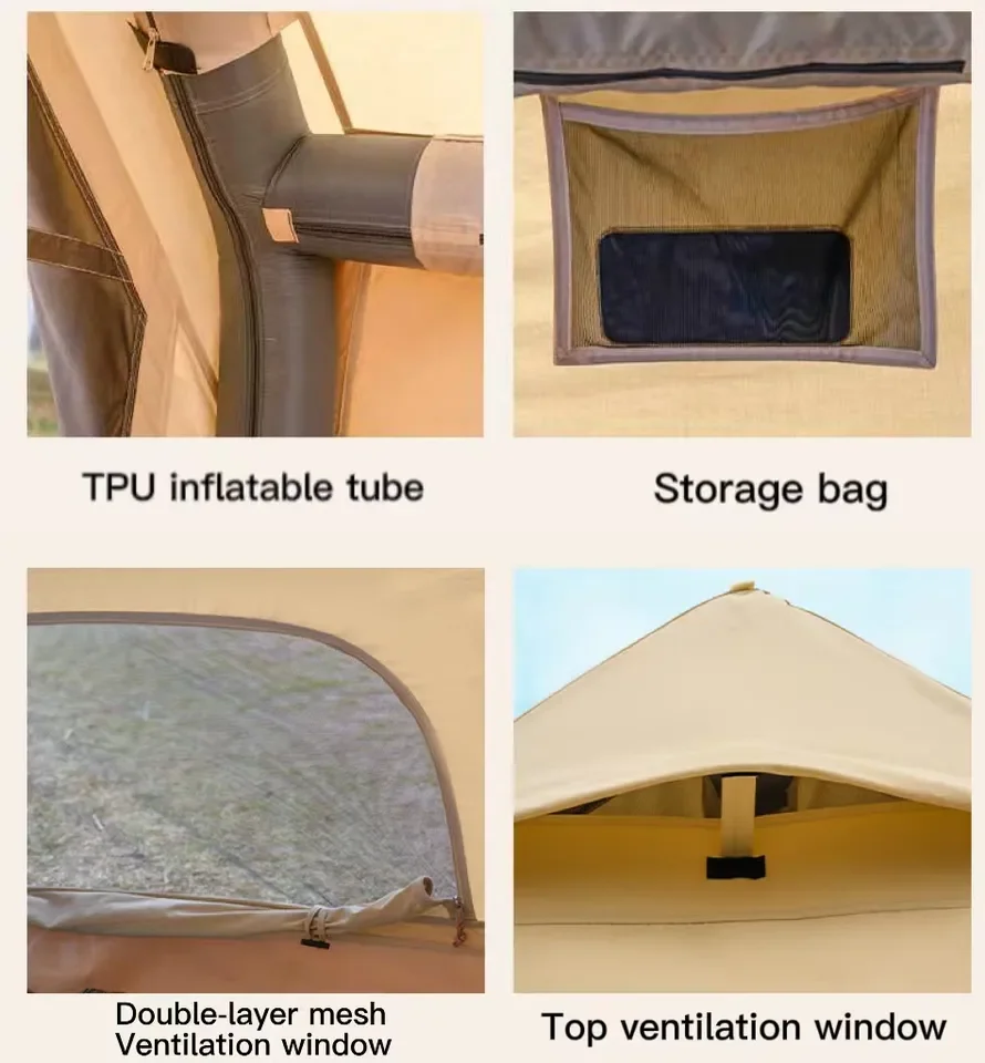 wholesale Inflatable Camping Tent With Pump Luxury Cabin Tent With Mesh Window And Doors