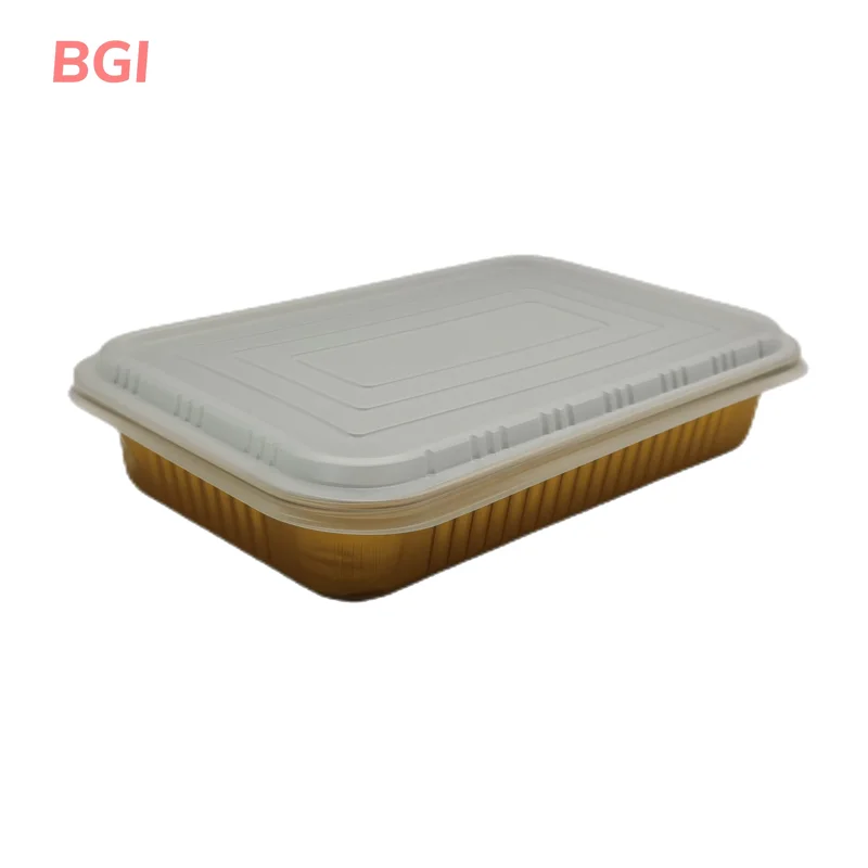 750ml Rectangle Disposable Aluminum Baking Pans Customized Aluminium Packaging Box Party Tableware Oven Safe Tray Wholesale