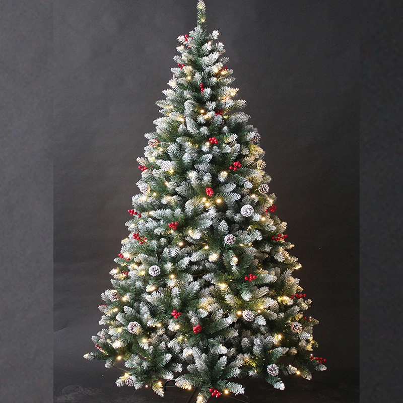 Factory Direct Fir Shape Prelit Christmas Tree PE PVC Branch Outdoor Fat Luxury Christmas Tree With Warm Led