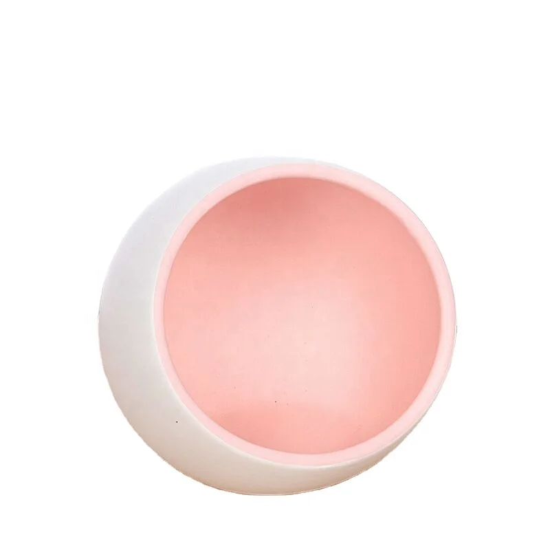 
Spot wholesale oblique flat-bottomed round bowl ceramic cat bowl boxed hot-selling new cat bowl 