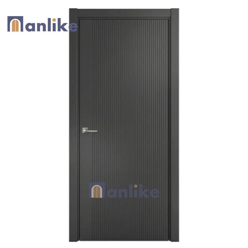 Anlike China Top Supplier Smart Lock Internal House Flat Design Single Wooden Pre Hung Timber Solid Interior Doors