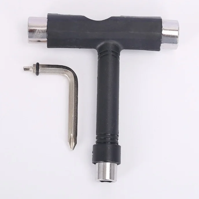 All-in-One Skate Tools Multi-Function Portable Skateboard T Tool Accessory with  Allen Key and  Phillips Head Wrench Screwdriver