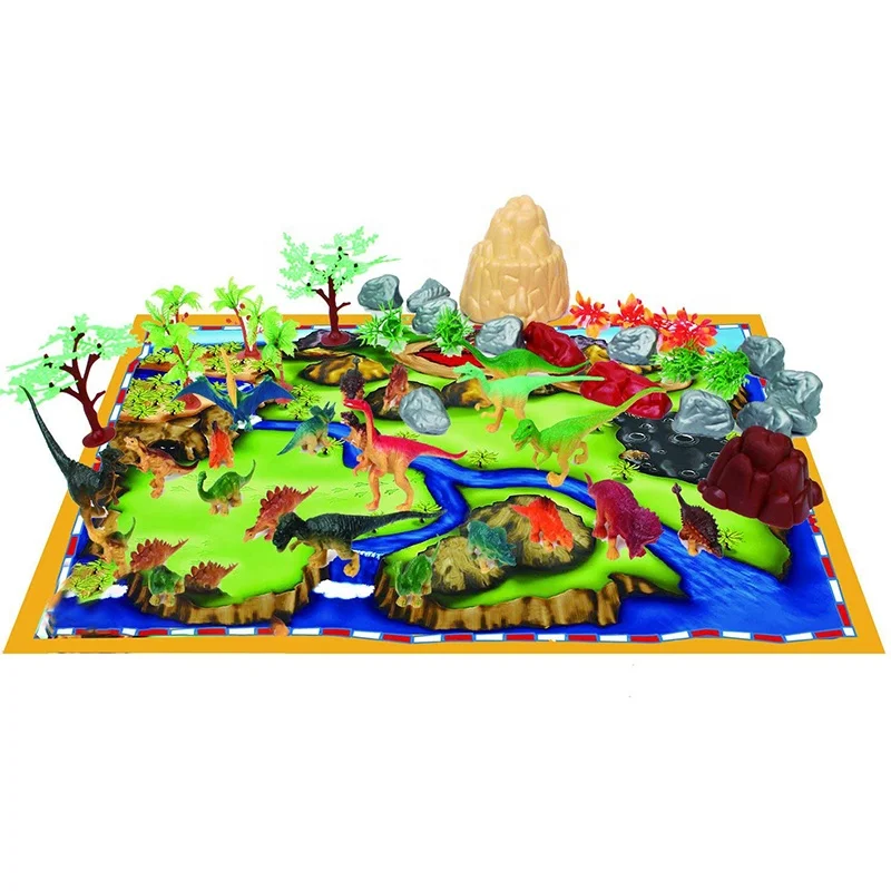  Фигурки динозавров World 50 шт. игрушки с игровым ковриком для детей