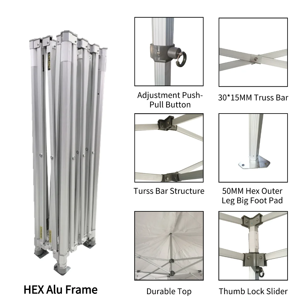 
High Quality druable Alu Frame Tent For Trade Show Folding Advertising Commercial canopy tent 