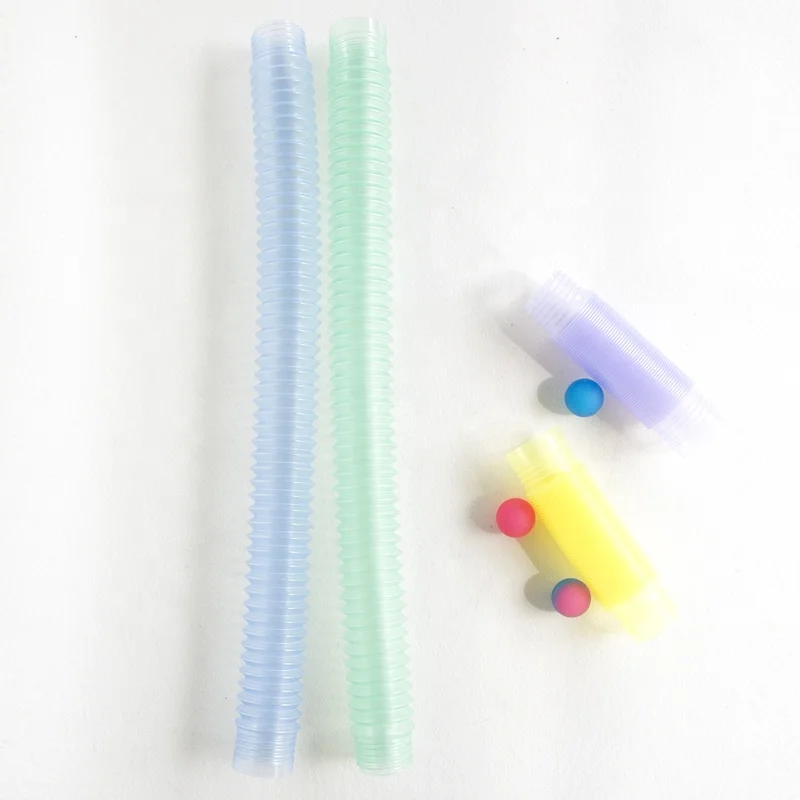 Custom stretch plastic tube DIY decompression sensory fidget toy Luminous large Pop tube