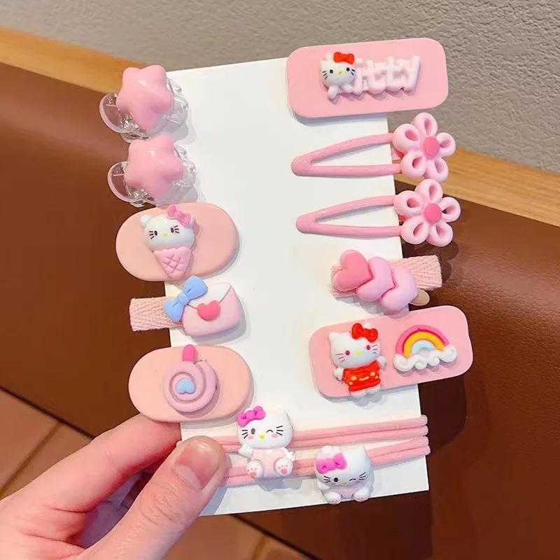 Sanrioed accessory wholesale My Melody Kuromi Girls Hair Clip hair Band Wrapped Side Clip Pink Cartoon Kid Hair Accessories
