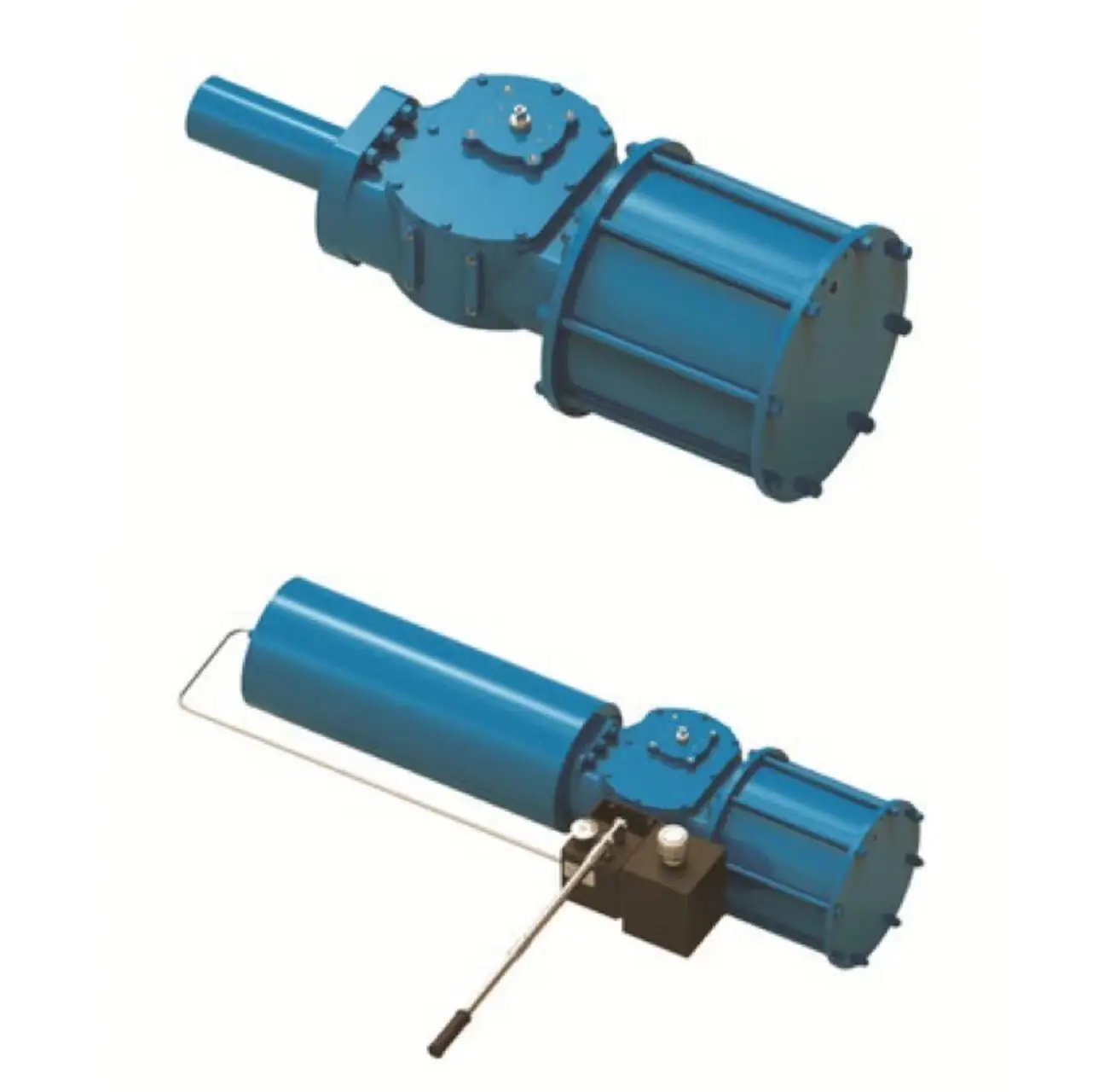 Pneumatic actuator with handwheel straight stroke single acting valve