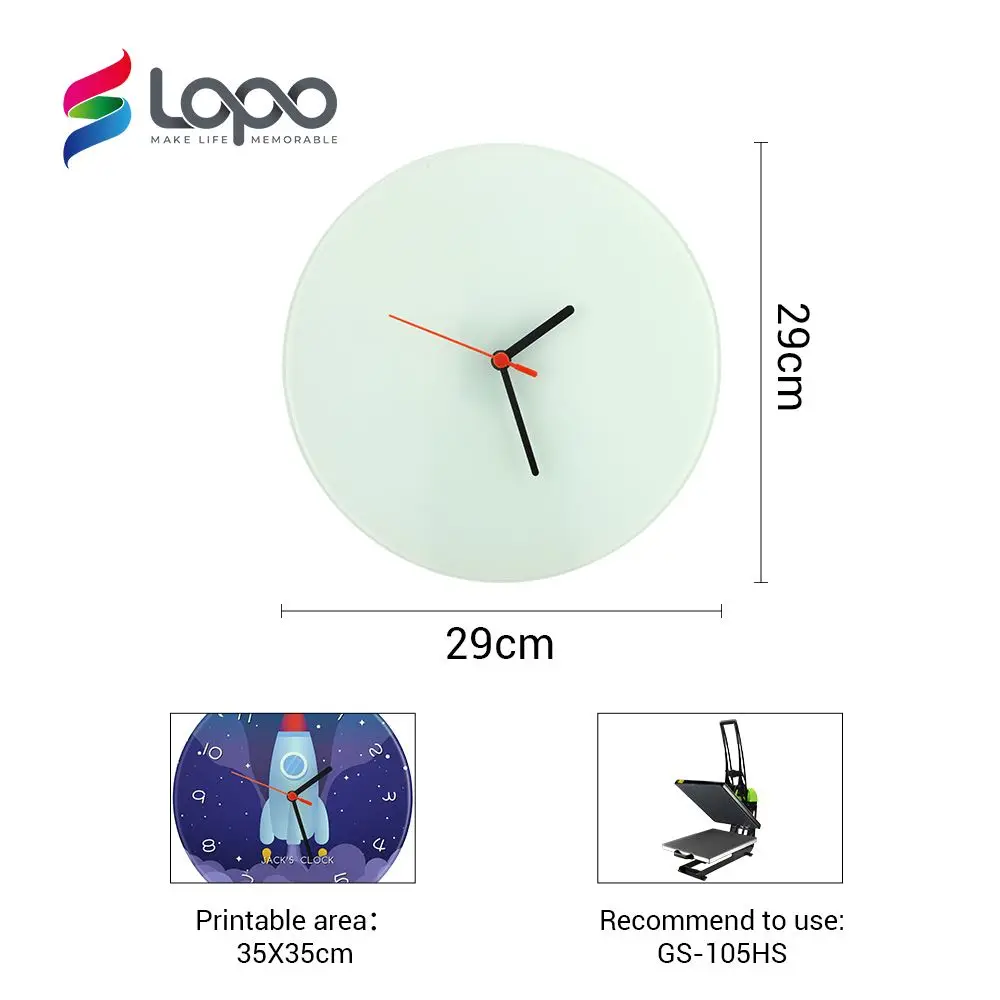 UK Warehouse Sublimation Decorative MDF Large Wall Clock for Living Room Diameter 30 cm