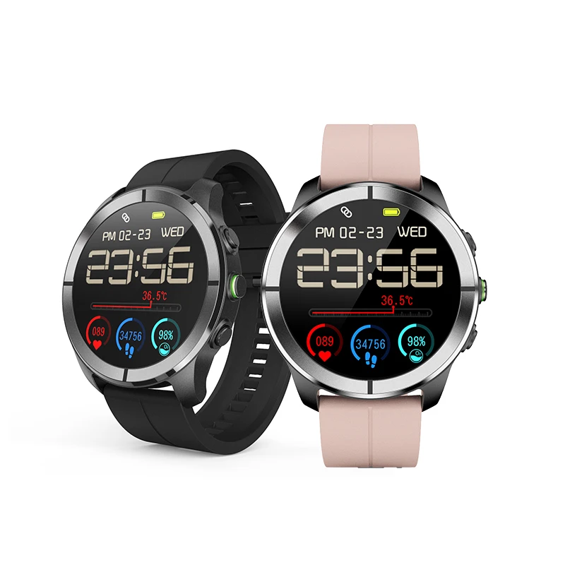 
2021 Guangzhou amoled smart watch with gps and call body temperature play music smartwatch tpu sporty pink mujer nfc snartwatch 