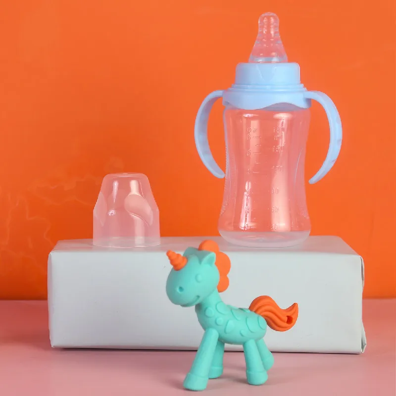 OEM180ml milk bottle with handle and standard mouth