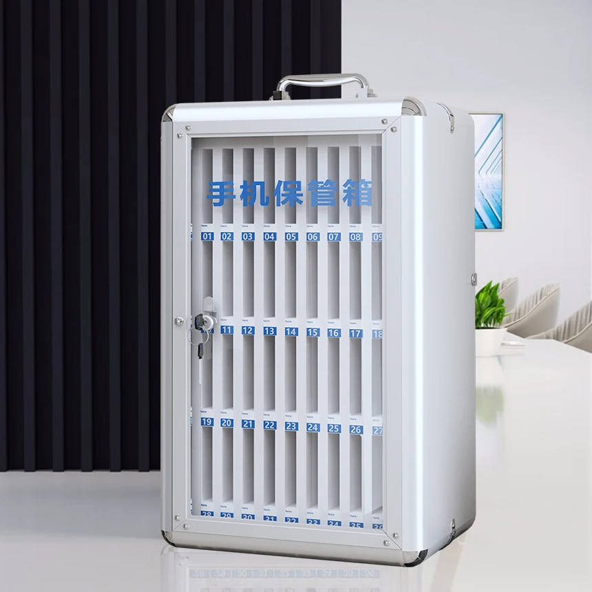 Customized Aluminum Alloy Cell Phone Storage Cabinet Locker Wall Mountable and Portable 36 Slots For School Safe Deposit Boxes