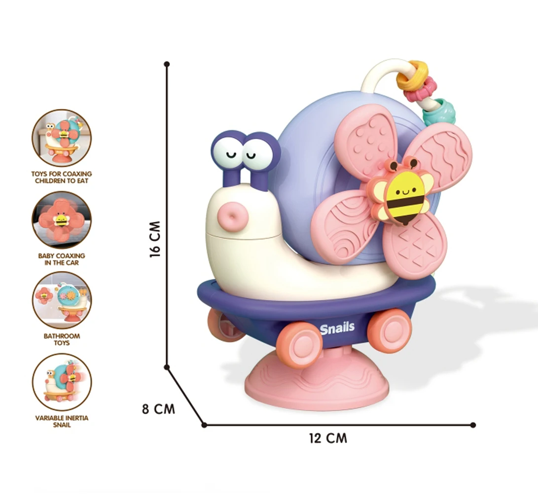 New products children educational snail bath  windmill DIY assembled baby  gyro toys