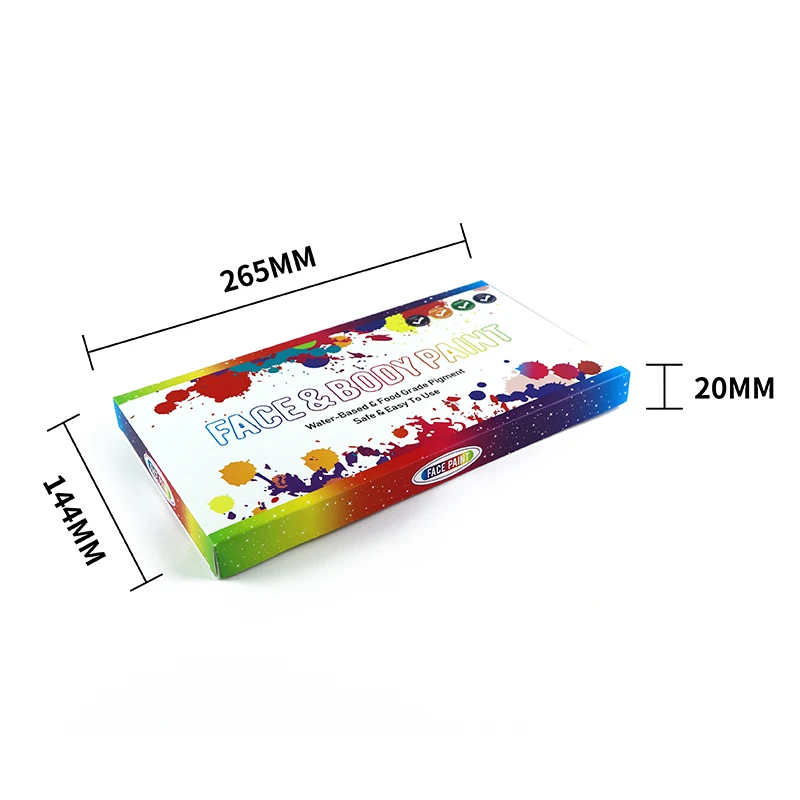 GP Professional 16 colors water based vegan split rainbow Face Body Paint kit with Glitter Stencils for kids Face Painting