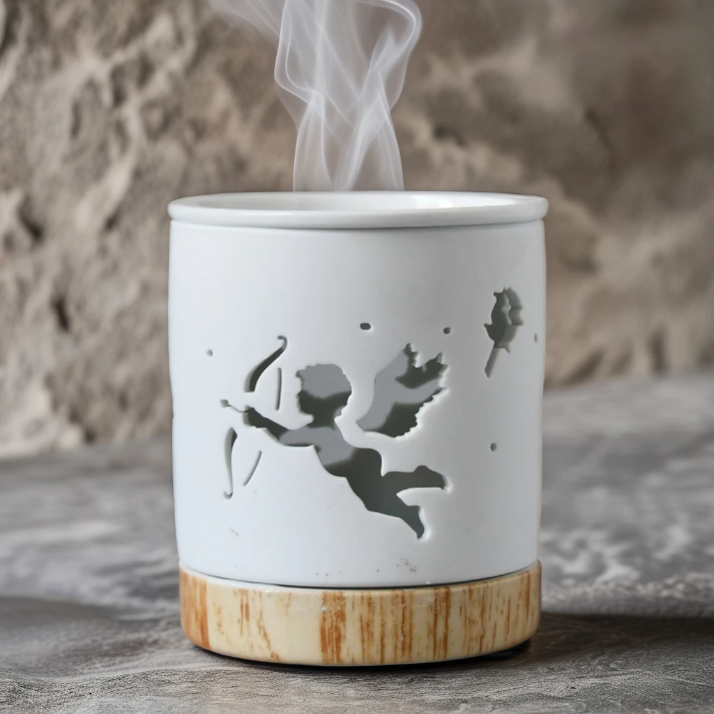 Pegasus Cupid Essential Oil Wax Burner Ceramic Romantic  Home Decoration White Tealight Candle Holder Porcelain Oil Burner