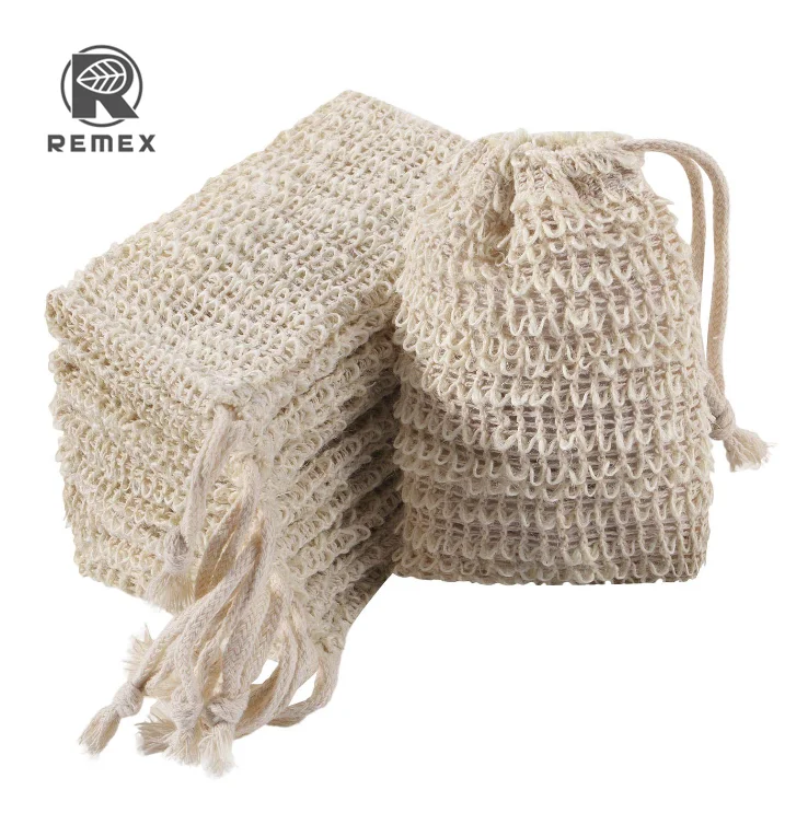 Eco friendly Reusable 20 Pack Natural Agave Sisal Soap Pouch Soap Saver Bag For Bath and Body Exloliating