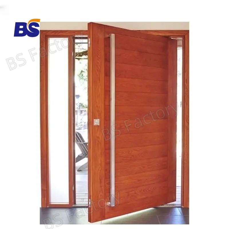 Double Garage Handle Semi Doors Arch Coldstorage Single Quality Leaf Plain Height Customized Solid Wood Door Interior