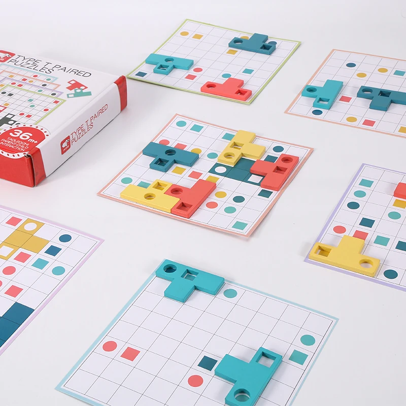 Children t-shape puzzle matching logical thinking advanced training game toy