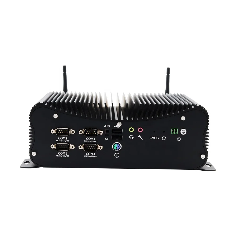 Мини промышленный 10-й процессор Intel Core i5 10210U i7 10510U 4 ядра 2 RJ45 LAN 6COM GPIO PS DDR4 16GB Безвентиляторный Компьютер