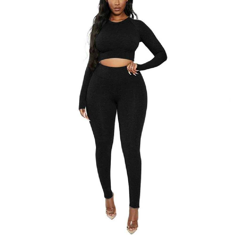 
Women 2pcs Seamless Yoga Set Sport Suit Gymwear Workout Clothes Long Sleeve Gym Crop Top High Waist Leggings Fitness Sports Wear 