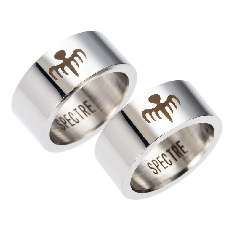  Оптовая продажа с фабрики кольцо в виде призрака Джеймс Бонд 007 из нержавеющей стали серебряные мужские украшения