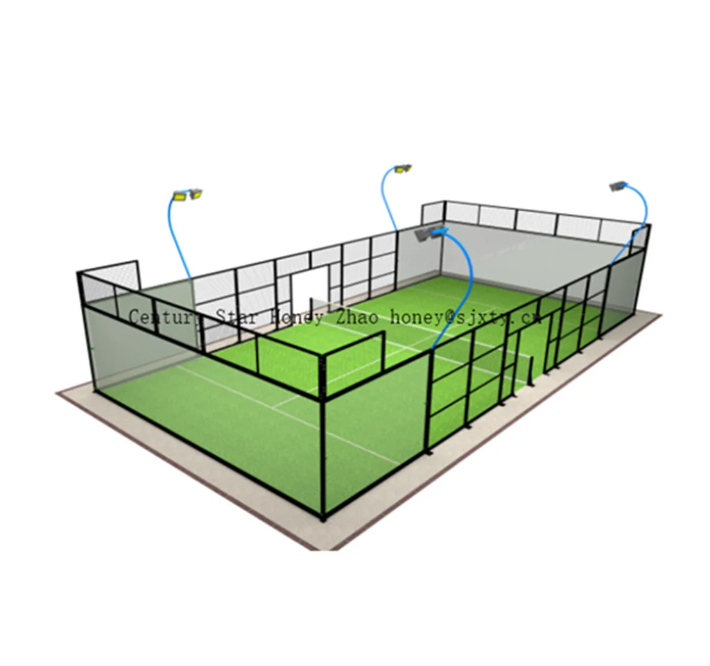 wholesales set of panoramic padel tennis court dimensions for outdoor sports China padel court system