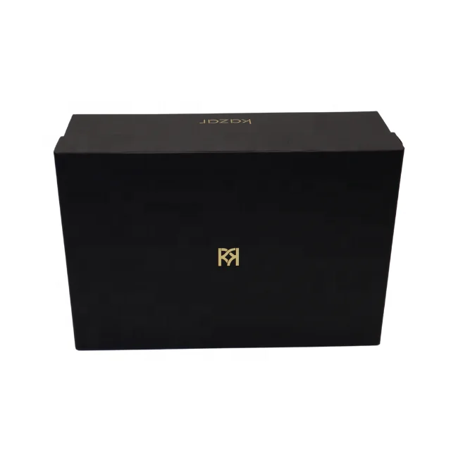 Custom Logo Paper Box Packaging Black Lid Top And Base Bottom 2 Pieces Apple Type Lid And Tray Shoes Box