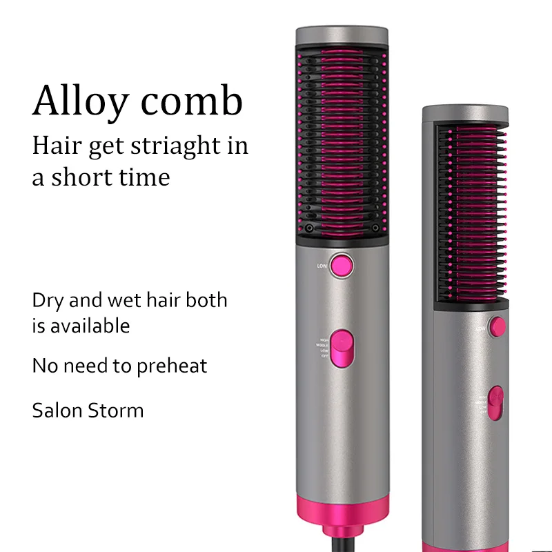 Onestep Hair Dryer And Hair Styler Ceramic Comb Curler Hair Straightener Hot Air Brush Comb