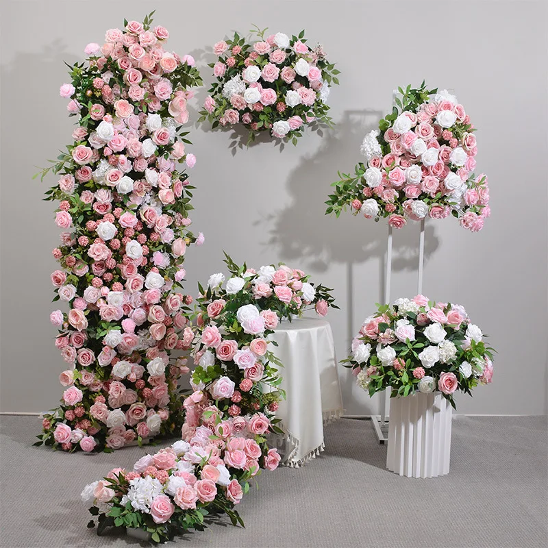 Customizable Artificial Flower Wedding Decoration Road Guide Table Artificial Flower Set Wedding Flower Runner