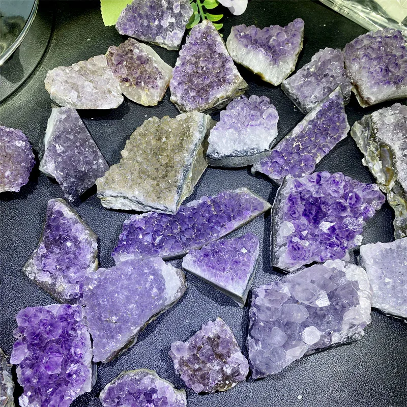 Оптовая Продажа оптовая цена натуральный кристаллический кварц Druzy кластер необработанный кристалл Целительный небольшой аметистовый