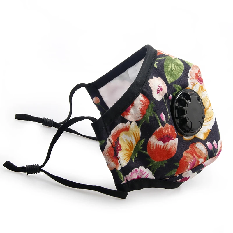 Custom Print Logo Design Washable Reusable Mask Face Cloth Polyester Cotton Fabric Facemask Party Masks