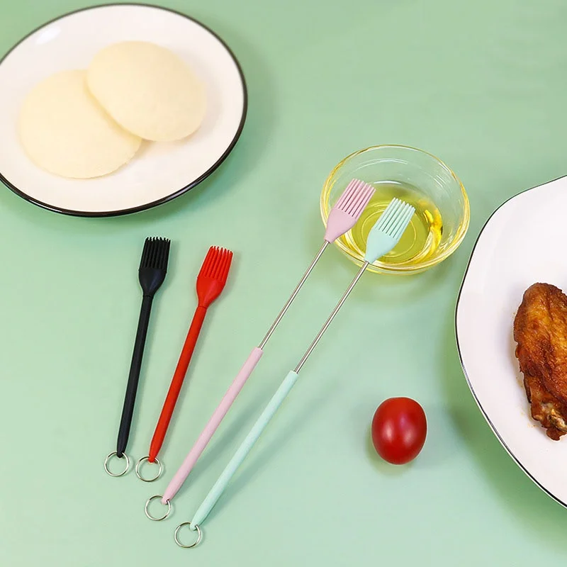 Besafe Portable Mini Silicone Telescopic Spatula Scooping Spoon Oil brush Set for for Kitchen Cooking Cosmetic Jars