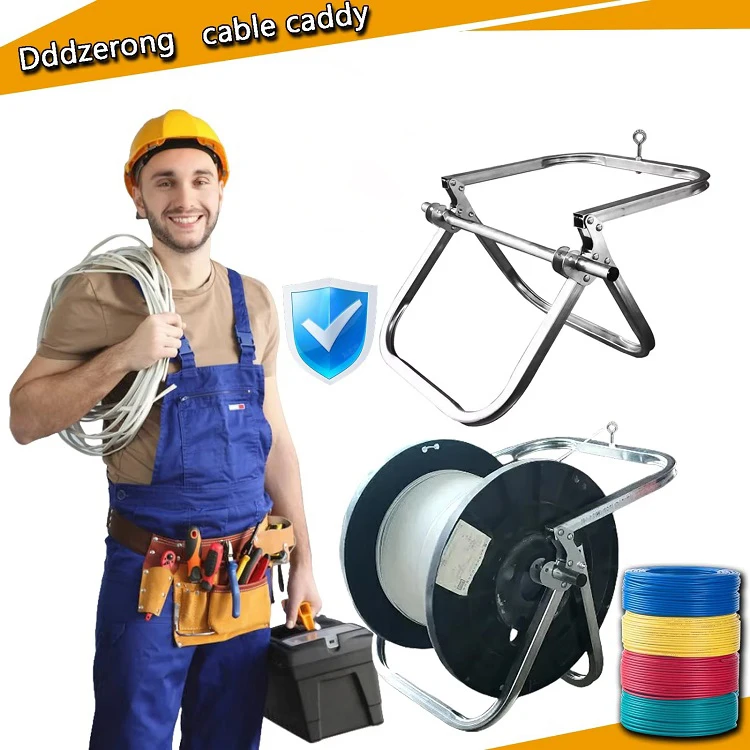 JH-Mech Custom Durable Single Commercial 100 Lb Capacity Industrial Grade Carbon Steel Folding  Wire and Cable Caddy