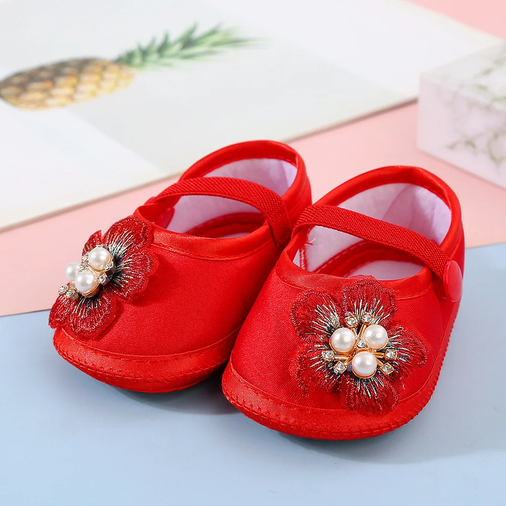 New style baby shoes headband set full month one year old with dress shoes crown hair accessories soft sole toddler shoes