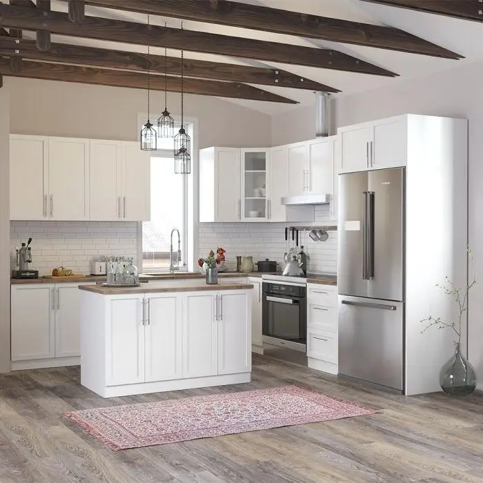 high quality golden handle Modern lacquer kitchen cabinet